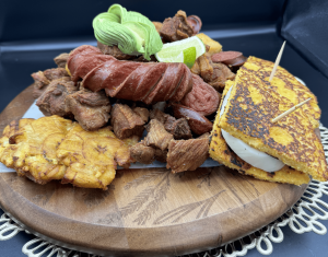 Cachapa with Fried Pork